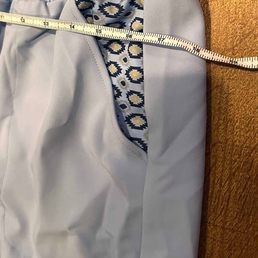 Ceil Blue Scrub Jogger Pants | Patterned Pocket Detail | Elastic Waist - Picture 10 of 11